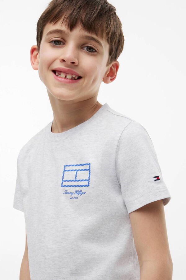 Tommy Hilfiger T-shirt met print lichtgrijs - Foto 3
