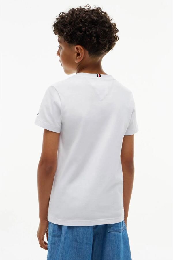 Tommy Hilfiger T-shirt met print wit Jongens Katoen Ronde hals Printopdruk - Foto 3