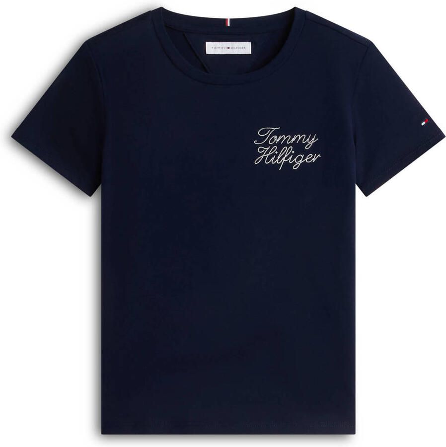 Tommy Hilfiger t-shirt met tekst donkerblauw