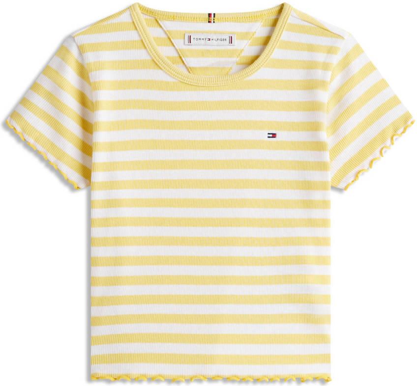 Tommy Hilfiger T-shirt rib gebreid geel wit