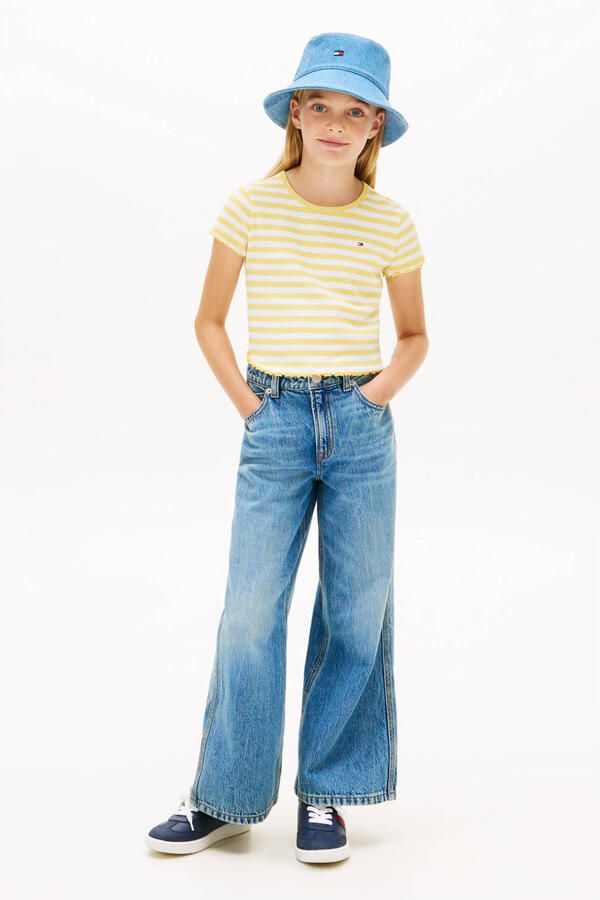 Tommy Hilfiger T-shirt rib gebreid geel wit - Foto 2