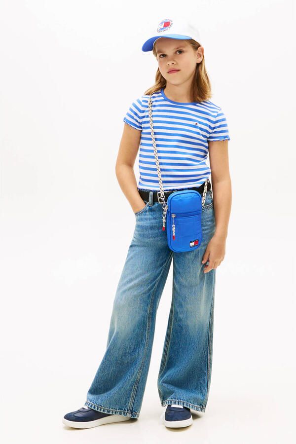 Tommy Hilfiger T-shirt rib gebreid hemelsblauw wit - Foto 3