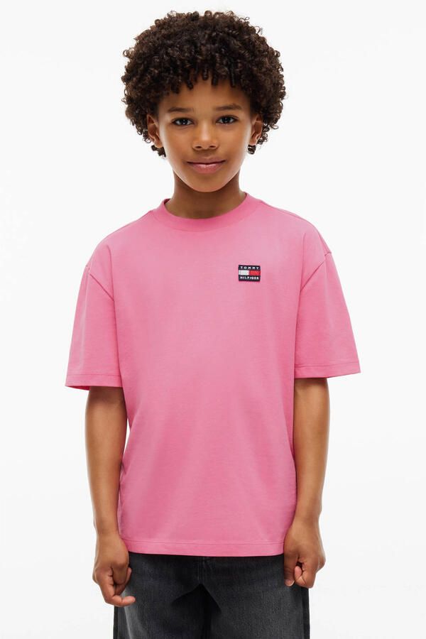 Tommy Hilfiger T-shirt roze Katoen Ronde hals Effen - Foto 3
