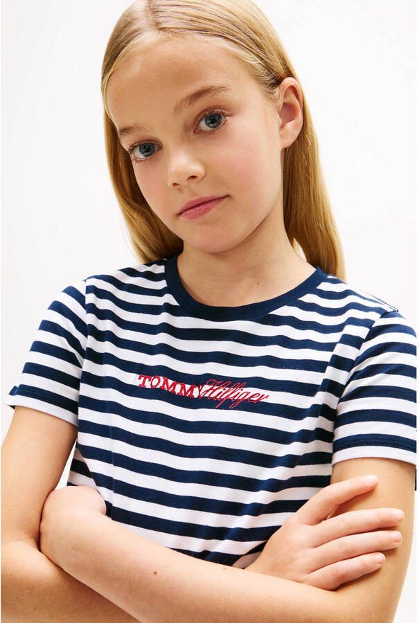 Tommy Hilfiger T-shirt + sweatshort donkerblauw wit - Foto 3