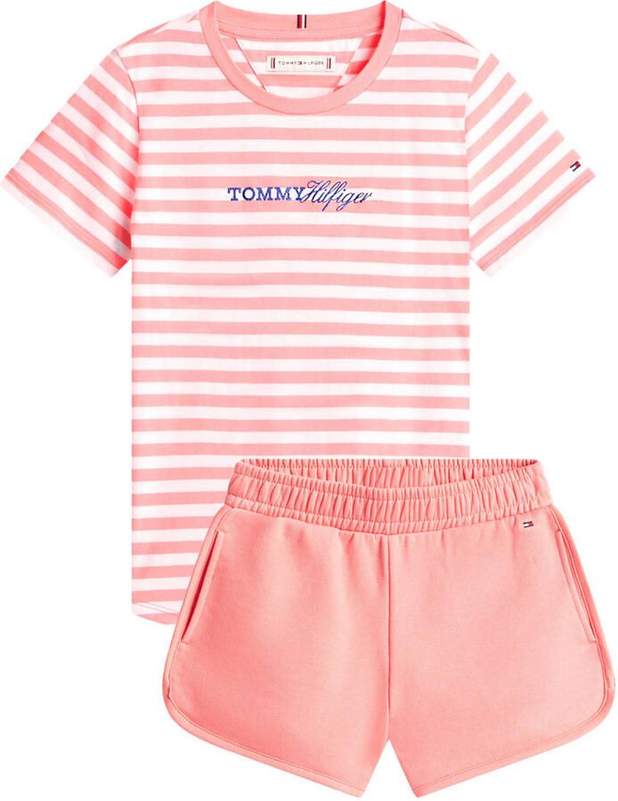 Tommy Hilfiger T-shirt + sweatshort roze wit