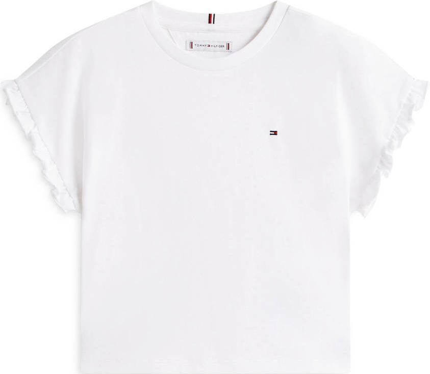 Tommy Hilfiger Teens relaxed fit T-shirt van katoenmix met ruchedetails
