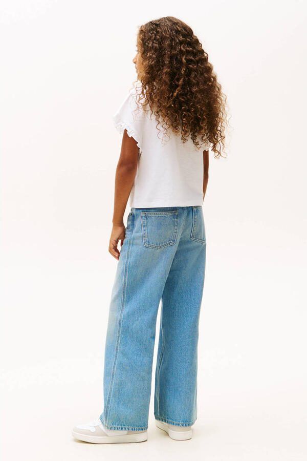 Tommy Hilfiger Teens relaxed fit T-shirt van katoenmix met ruchedetails - Foto 2