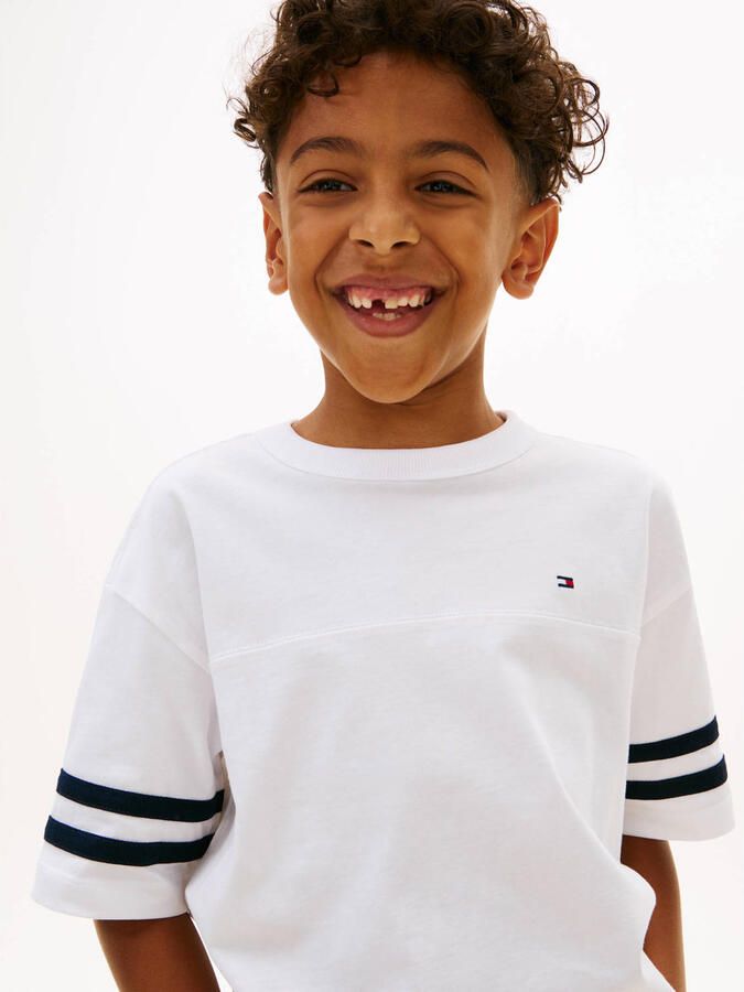 TOMMY HILFIGER Jongens Polo's & T-shirts Varsity Stripes T-shirt Ss Wit - Foto 4