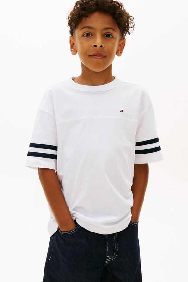 TOMMY HILFIGER Jongens Polo's & T-shirts Varsity Stripes T-shirt Ss Wit - Foto 5