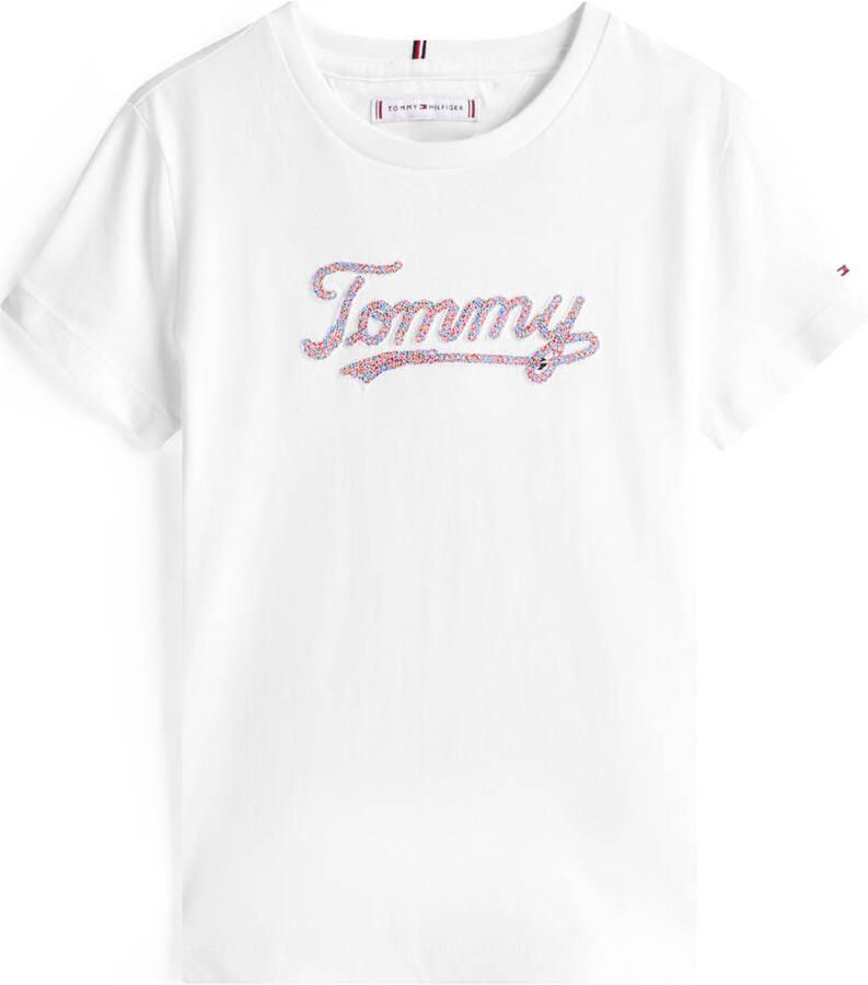 Tommy Hilfiger T-shirt TOMMY SCRIPT SEQUINS TEE SS voor kinderen tot 16 jaar met pailletten