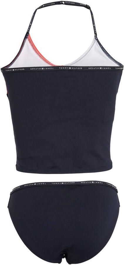 Tommy Hilfiger tankini donkerblauw rood wit Bikini Meisjes Polyamide Meerkleurig 140 152 - Foto 2