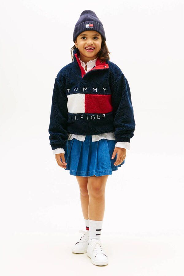Tommy Hilfiger teddy fleecetrui donkerblauw - Foto 3
