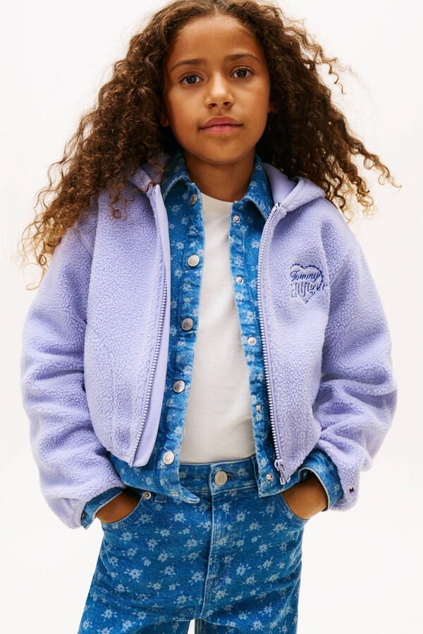 Tommy Hilfiger Teens Regular fit sweatjack in de look van teddybont - Foto 3