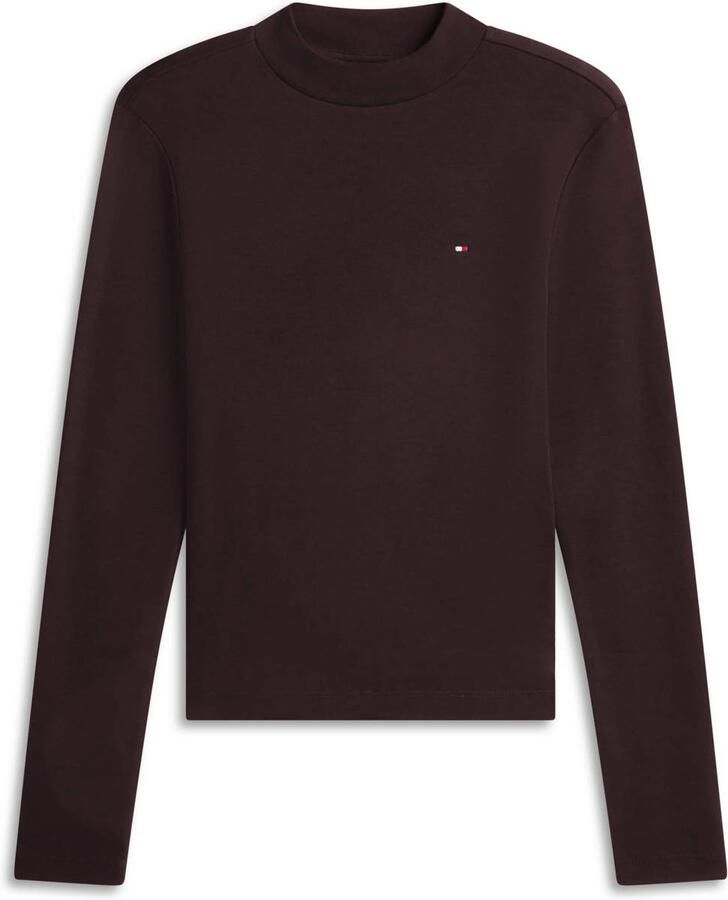 TOMMY HILFIGER Dames Truien & Vesten Slim Cody Mock-nk Ls Tee Bruin