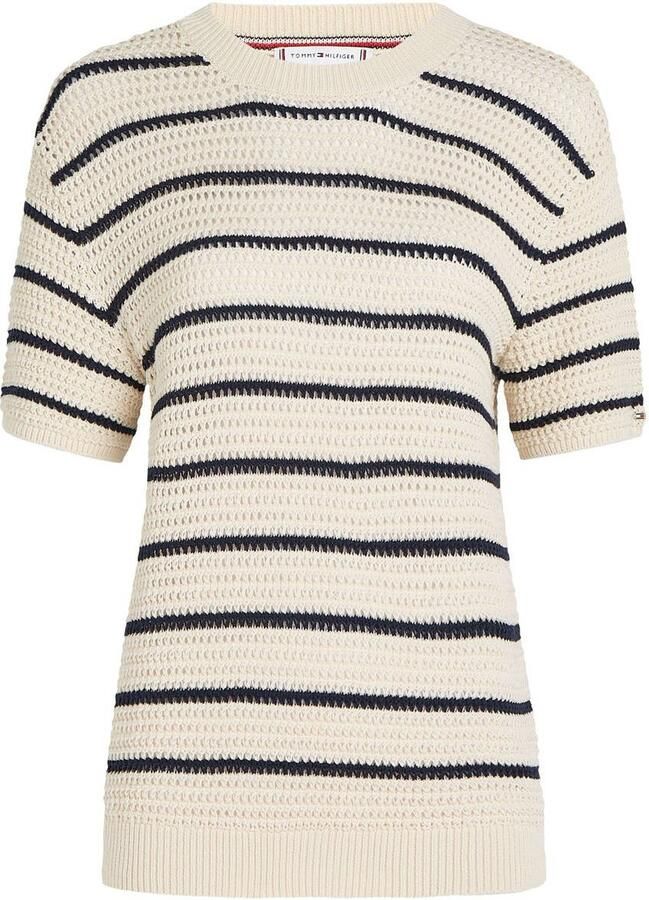 Tommy Hilfiger Regular fit gehaakte pullover van katoenmix - Foto 2