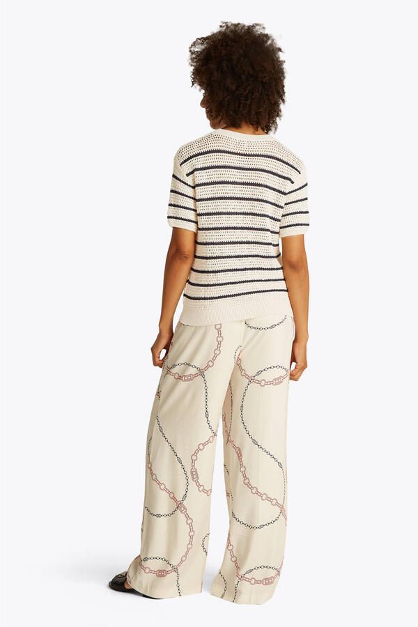 Tommy Hilfiger Regular fit gehaakte pullover van katoenmix