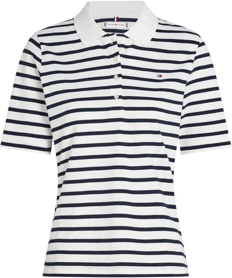 Tommy Hilfiger Poloshirt 1985 Regular Fit Pique Premium Polo met logo-borduursel met zijsplitten