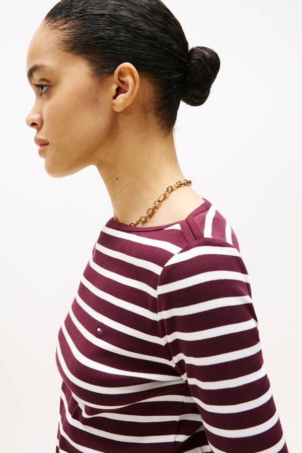 Tommy Hilfiger Shirt met 3 4 mouwen NEW CODY SLIM BOAT-NK 3 4SLV met boothals en strepen