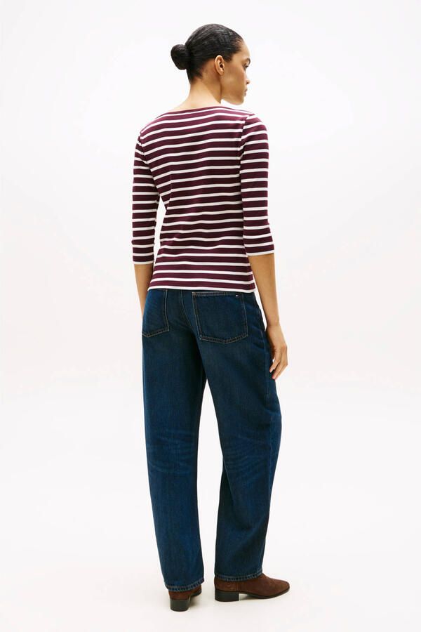 Tommy Hilfiger Shirt met 3 4 mouwen NEW CODY SLIM BOAT-NK 3 4SLV met boothals en strepen - Foto 2