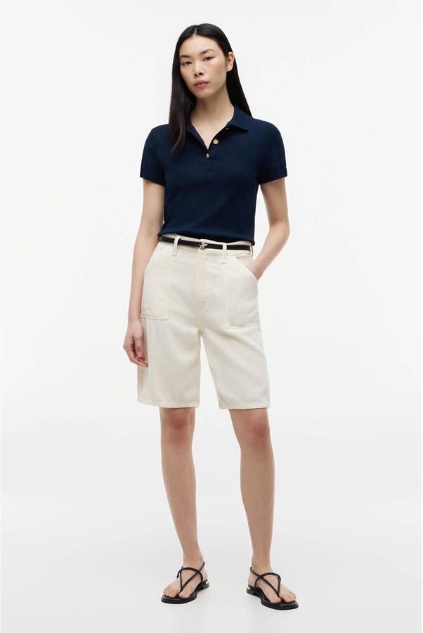 TOMMY HILFIGER Dames Tops & T-shirts Gold Button Slim Donkerblauw - Foto 6