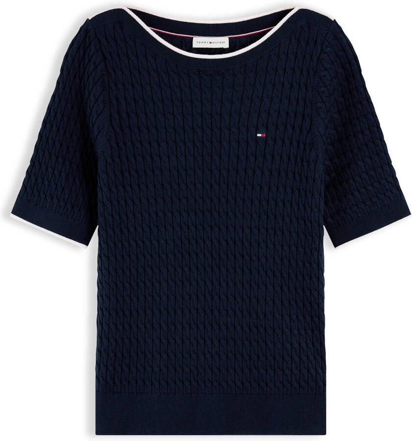 Tommy Hilfiger regular fit pullover van puur katoen met korte mouwen