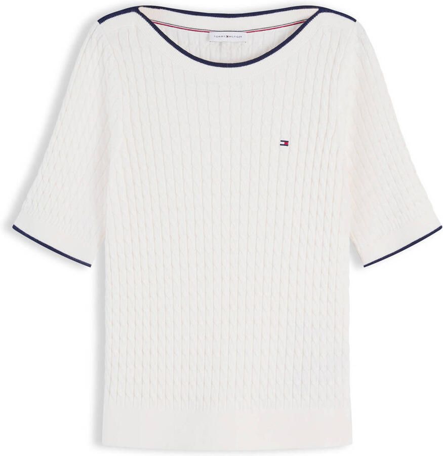 Tommy Hilfiger regular fit pullover van puur katoen met korte mouwen