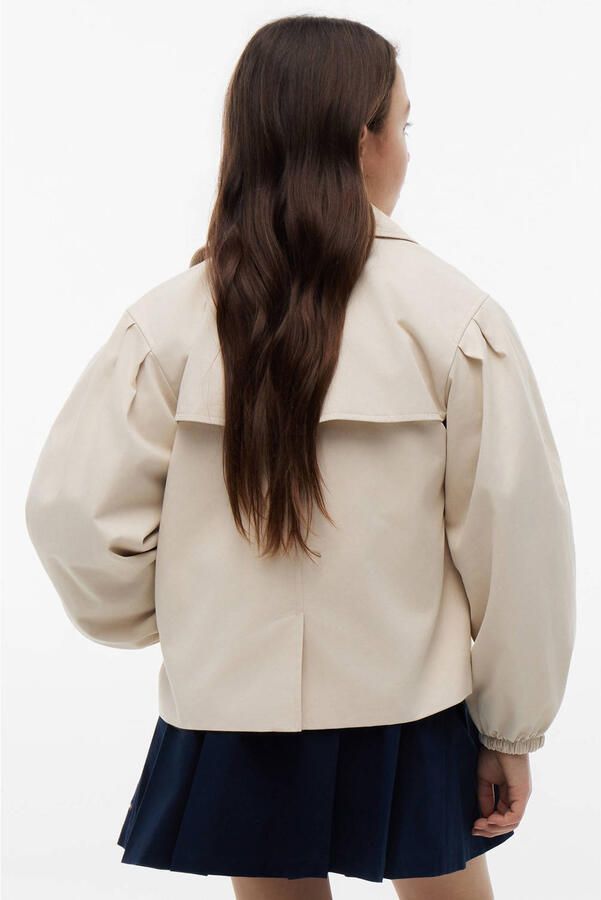 Tommy Hilfiger trenchcoat beige Jas Meisjes Katoen Reverskraag Effen - Foto 2