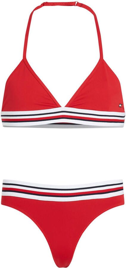 Tommy Hilfiger triangel bikini rood wit donkerblauw