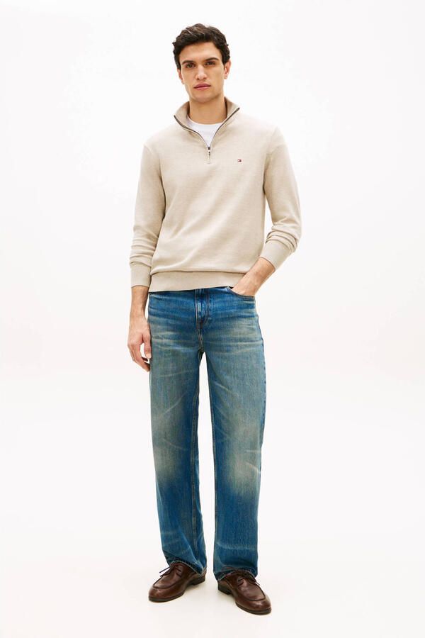 TOMMY HILFIGER Heren Truien & Vesten Essential Cotton Zip Mock Beige - Foto 6