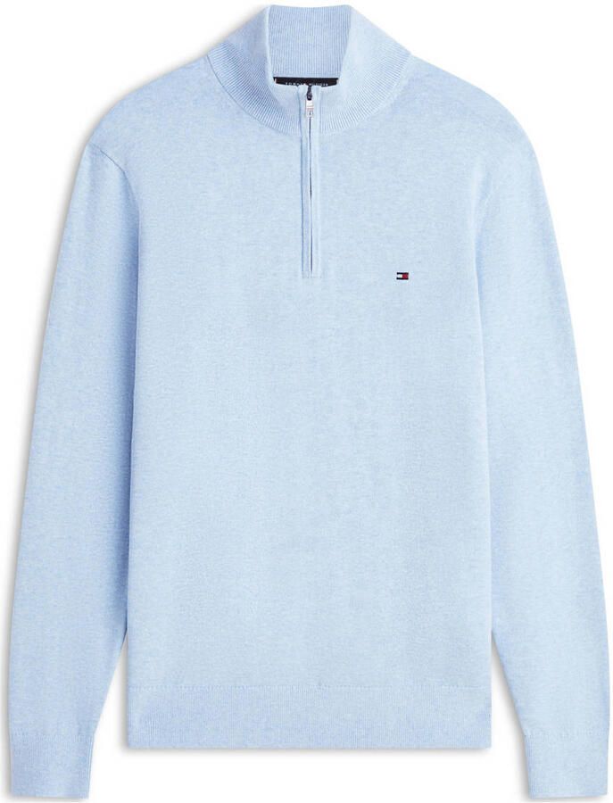 TOMMY HILFIGER Heren Truien & Vesten Essential Cotton Zip Mock Lichtblauw - Foto 5