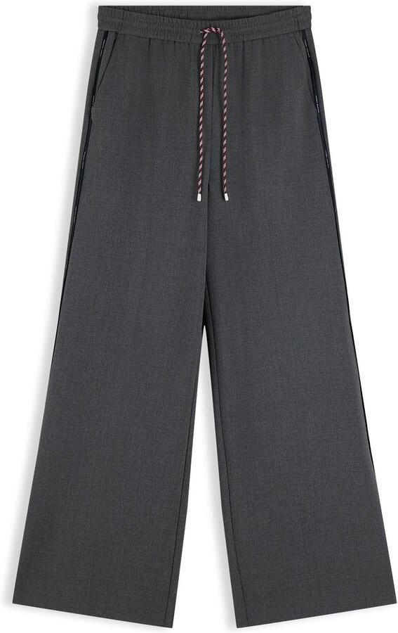 Tommy Hilfiger wide leg gemêleerde casual broek grijs