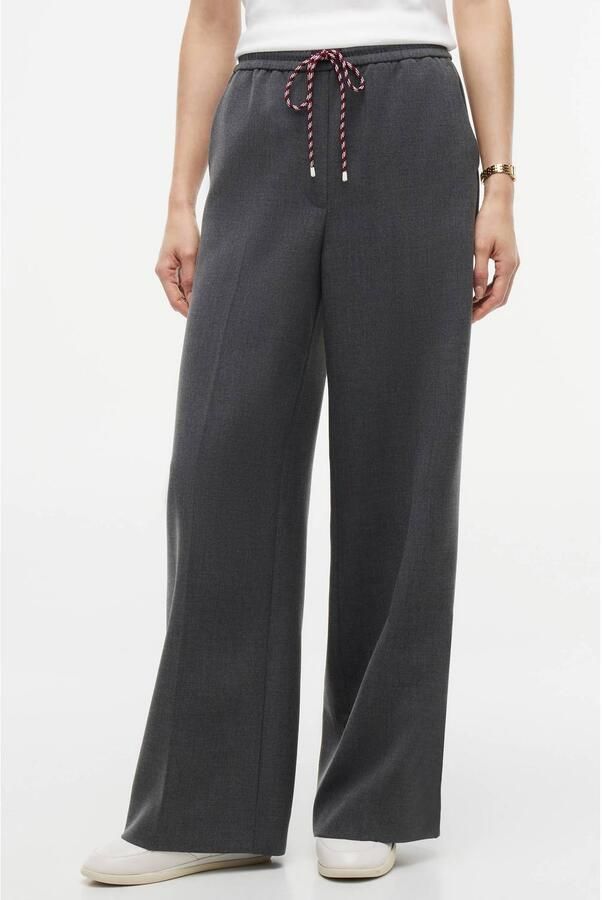 Tommy Hilfiger wide leg gemêleerde casual broek grijs - Foto 3