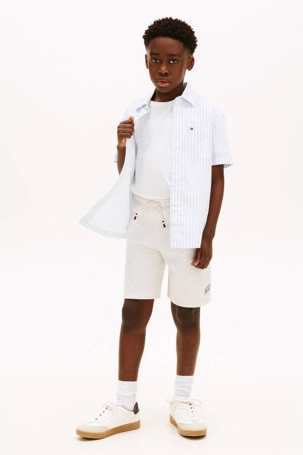 TOMMY HILFIGER Jongens Broeken Hilfiger Varsity Wide Sweatshort Lichtgrijs - Foto 4