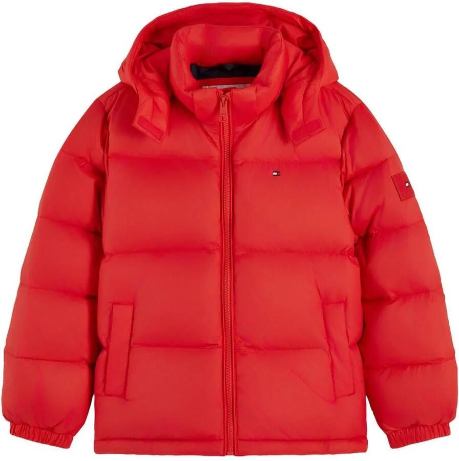 Tommy Hilfiger winterjas rood Jongens Nylon Effen