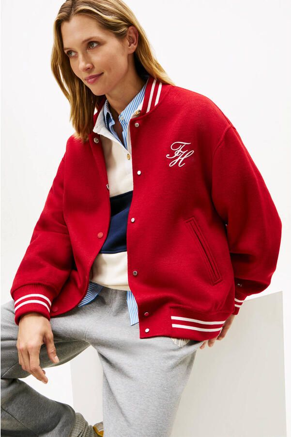 Tommy Hilfiger wollen bomberjack rood - Foto 2