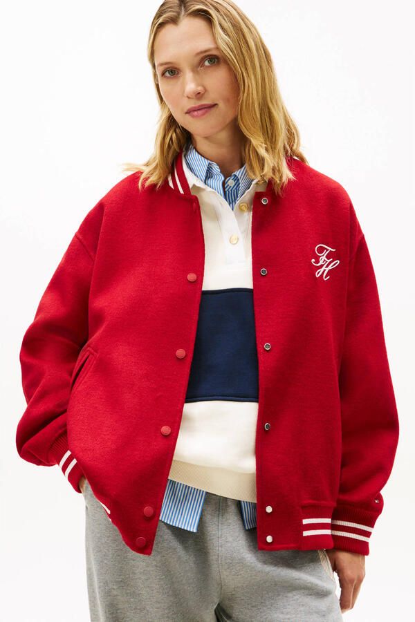 Tommy Hilfiger wollen bomberjack rood - Foto 3