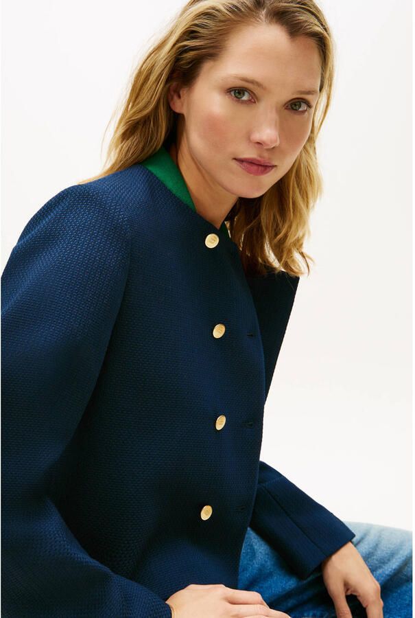 TOMMY HILFIGER Dames Jassen Preppy Texture Lady Jacket Donkerblauw - Foto 6