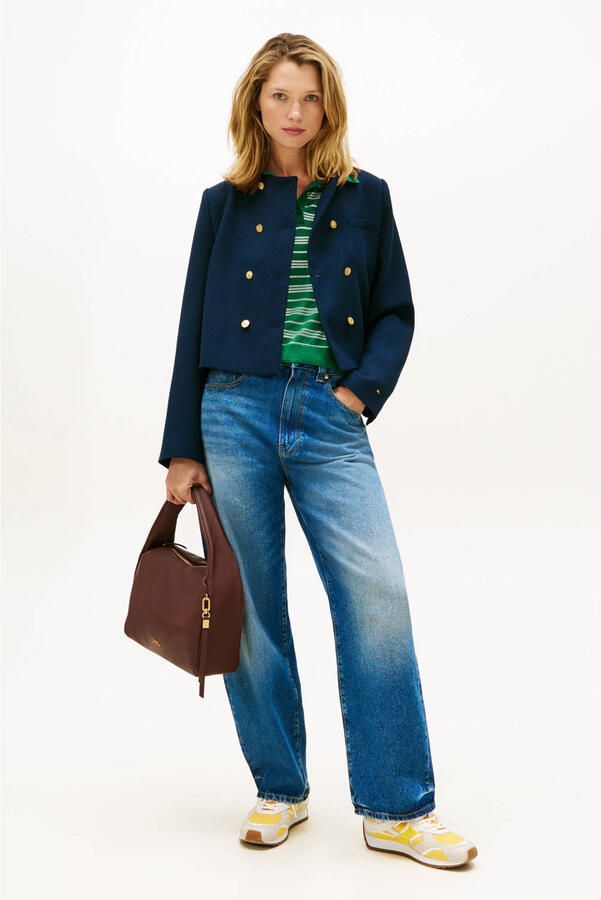 TOMMY HILFIGER Dames Jassen Preppy Texture Lady Jacket Donkerblauw - Foto 7