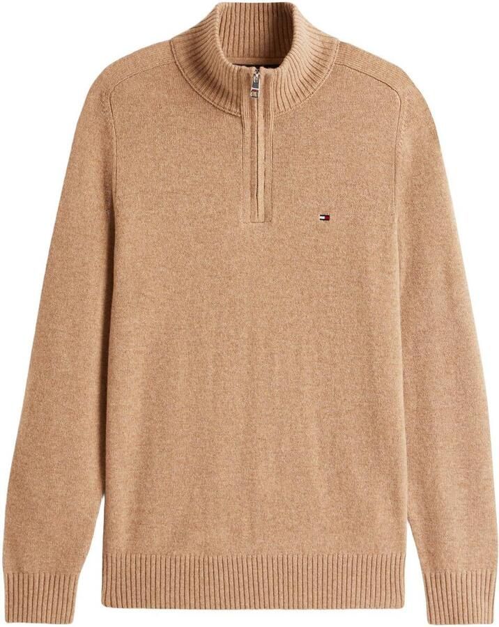 Tommy Hilfiger Pullover Half Zip Lambswool Safari Canvas Heather