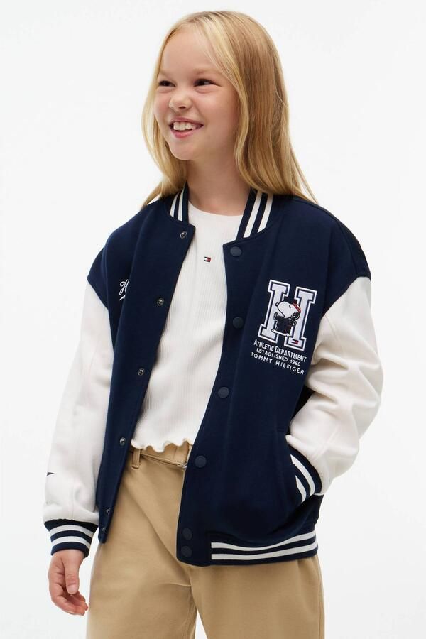 Tommy Hilfiger x Peanuts Snoopy bomberjack donkerblauw wit Jas Katoen Ronde hals - Foto 3