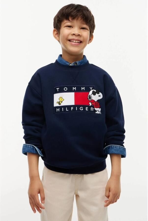 Tommy Hilfiger x Peanuts Snoopy sweater donkerblauw Printopdruk - Foto 3
