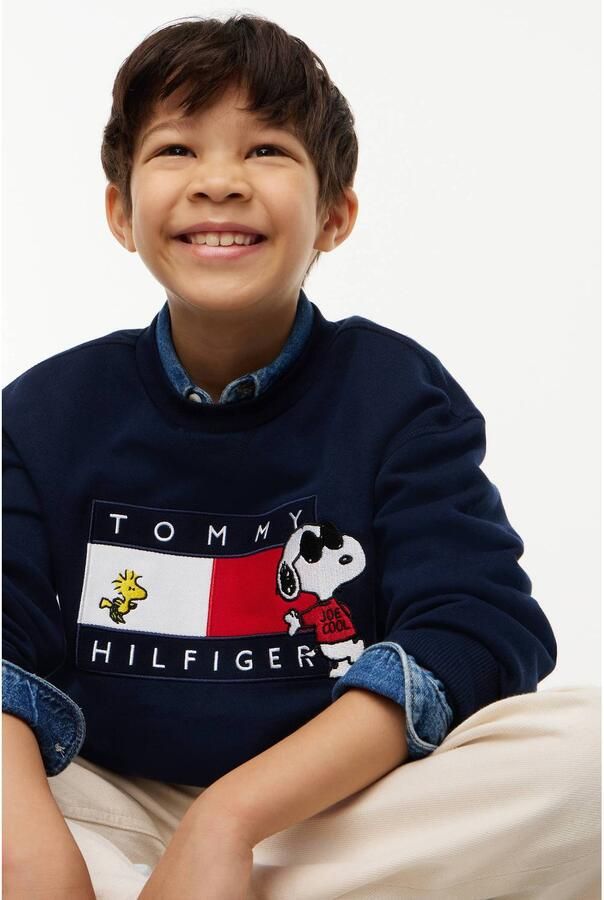 Tommy Hilfiger x Peanuts Snoopy sweater donkerblauw Printopdruk - Foto 2