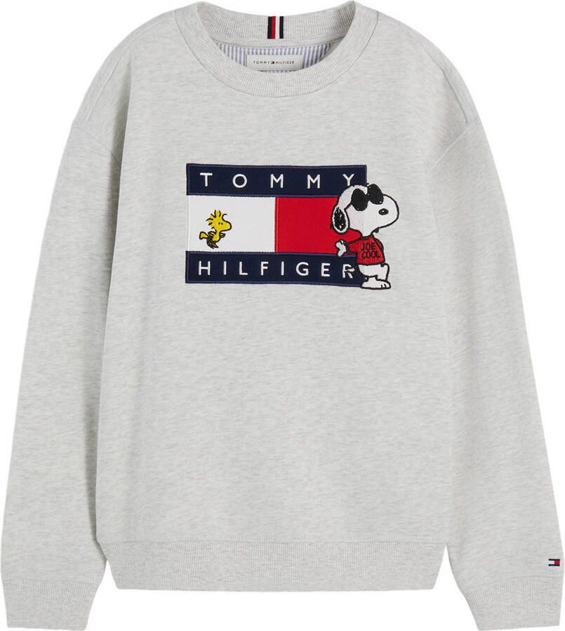 Tommy Hilfiger x Peanuts Snoopy sweater grijs melange Printopdruk