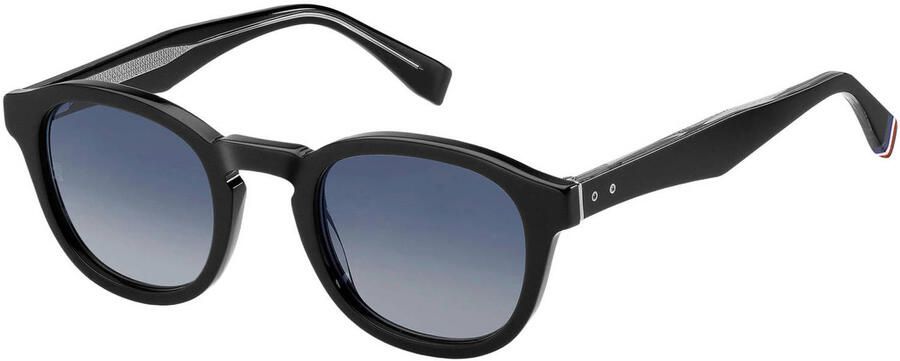 Tommy Hilfiger Zwarte Frame Blauw Getinte Grijze Lens Black Unisex