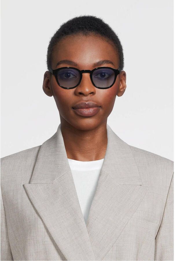 Tommy Hilfiger Zwarte Frame Blauw Getinte Grijze Lens Black Unisex - Foto 2