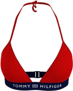 Tommy Hilfiger niet-voorgevormde triangel bikinitop rood wit