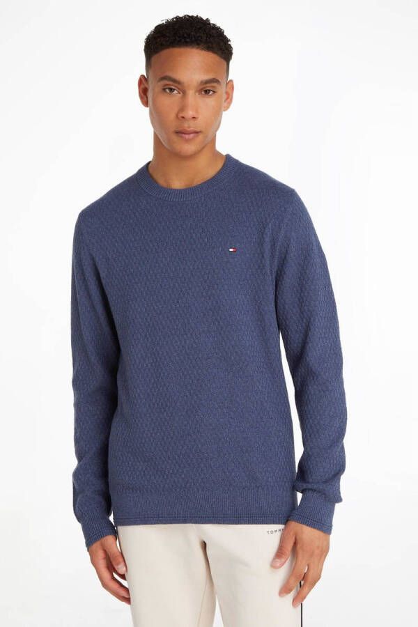 Tommy Hilfiger Gebreide pullover met structuurmotief model 'CROSS'