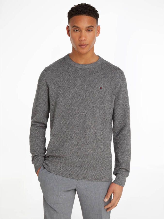 Tommy Hilfiger Gebreide pullover met structuurmotief model 'CROSS'