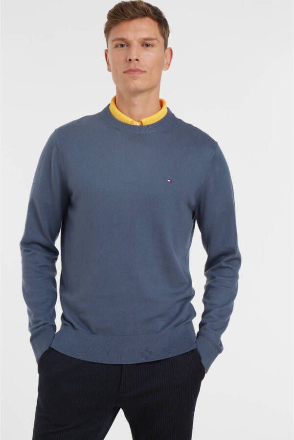 TOMMY HILFIGER Heren Truien & Vesten Pima Org Ctn Cashmere Crew Neck Blauw