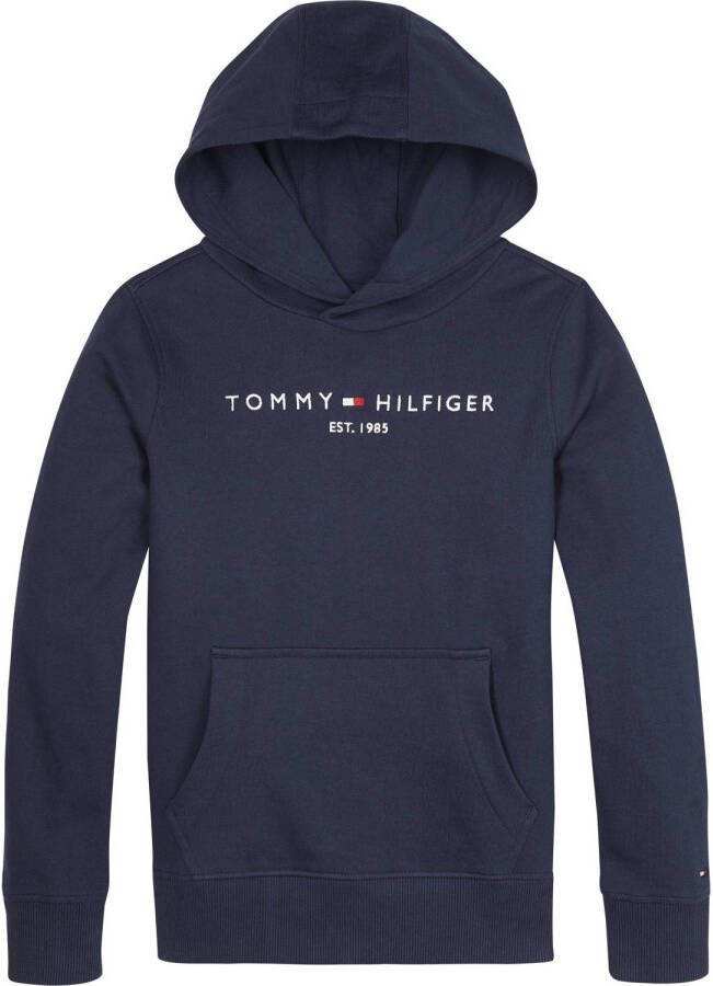 Tommy Hilfiger unisex hoodie met logo donkerblauw Sweater Logo 164